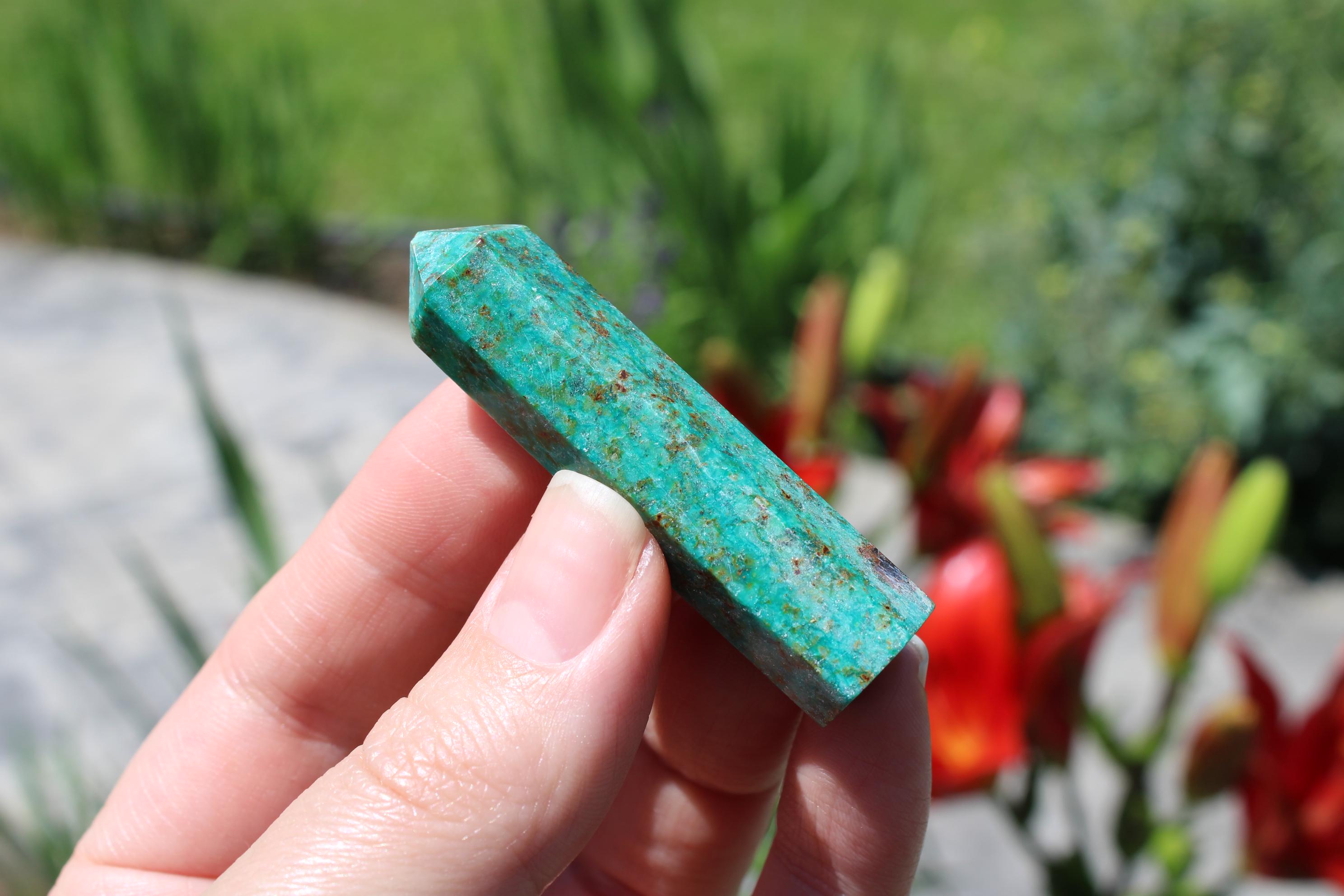 Stone Of Empowerement Chrysocolla Point , Spirit Communication Worry Gemstone Stone Of Empowerement Chrysocolla Point , Spirit Communication Worry Gemstone