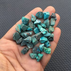 25 Raw Chrysocolla Gemstone Pieces: Natural Rough Crystals (10-12 MM)