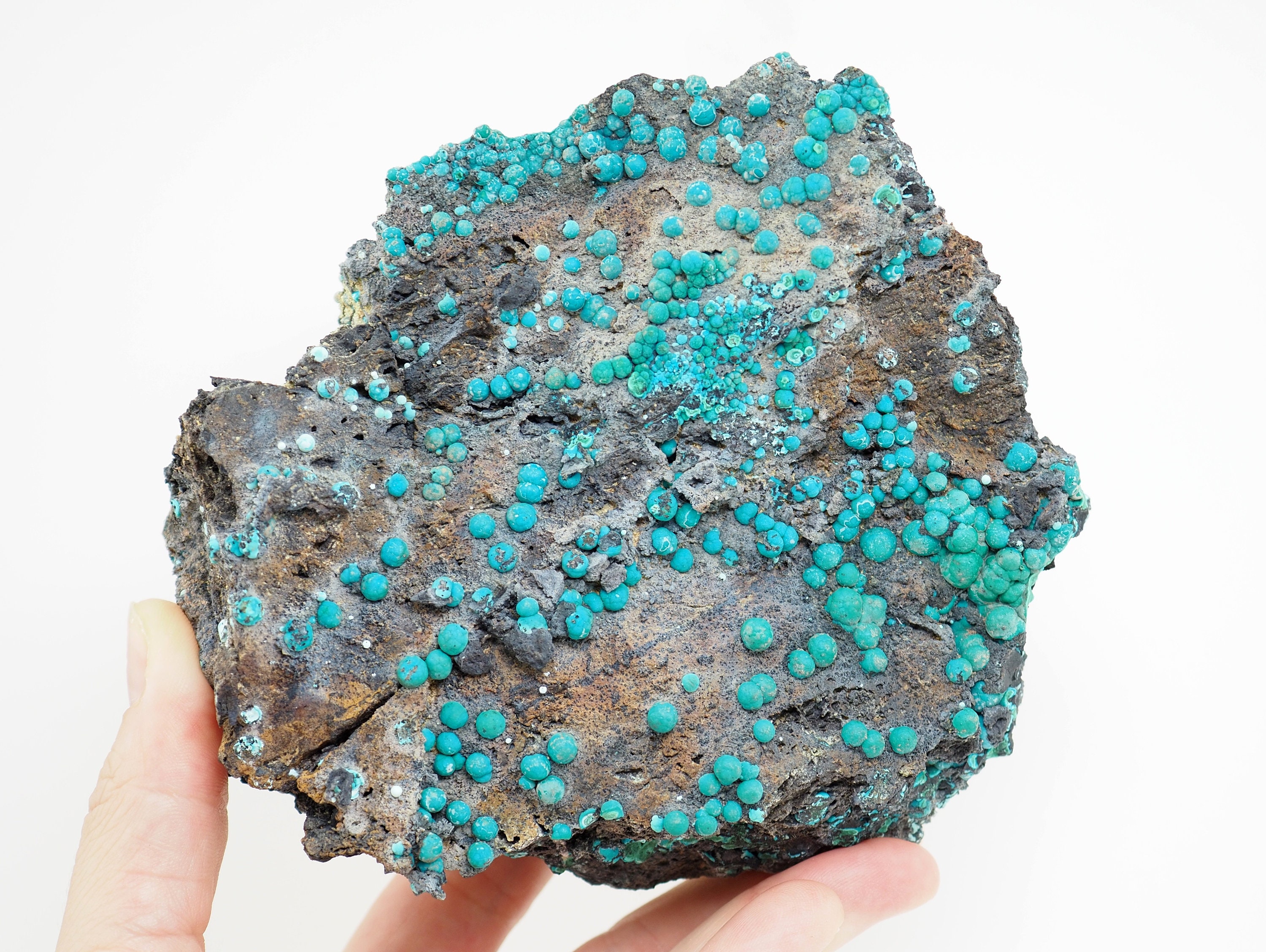 Chrysocolla Mineral Specimen: Planet Mine Arizona Crystals (92mm) Chrysocolla Mineral Specimen: Planet Mine Arizona Crystals (92mm)