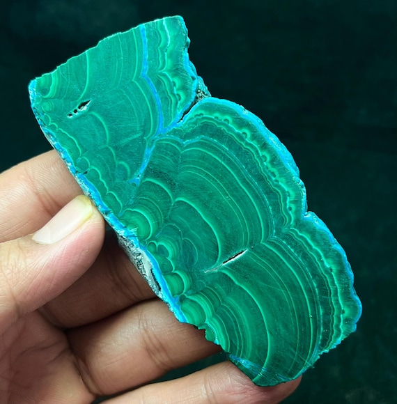 Natural Chrysocolla Malachite Rough Slice | Blue Green Gemstone 140g 96x52x10mm Natural Chrysocolla Malachite Rough Slice | Blue Green Gemstone 140g 96x52x10mm