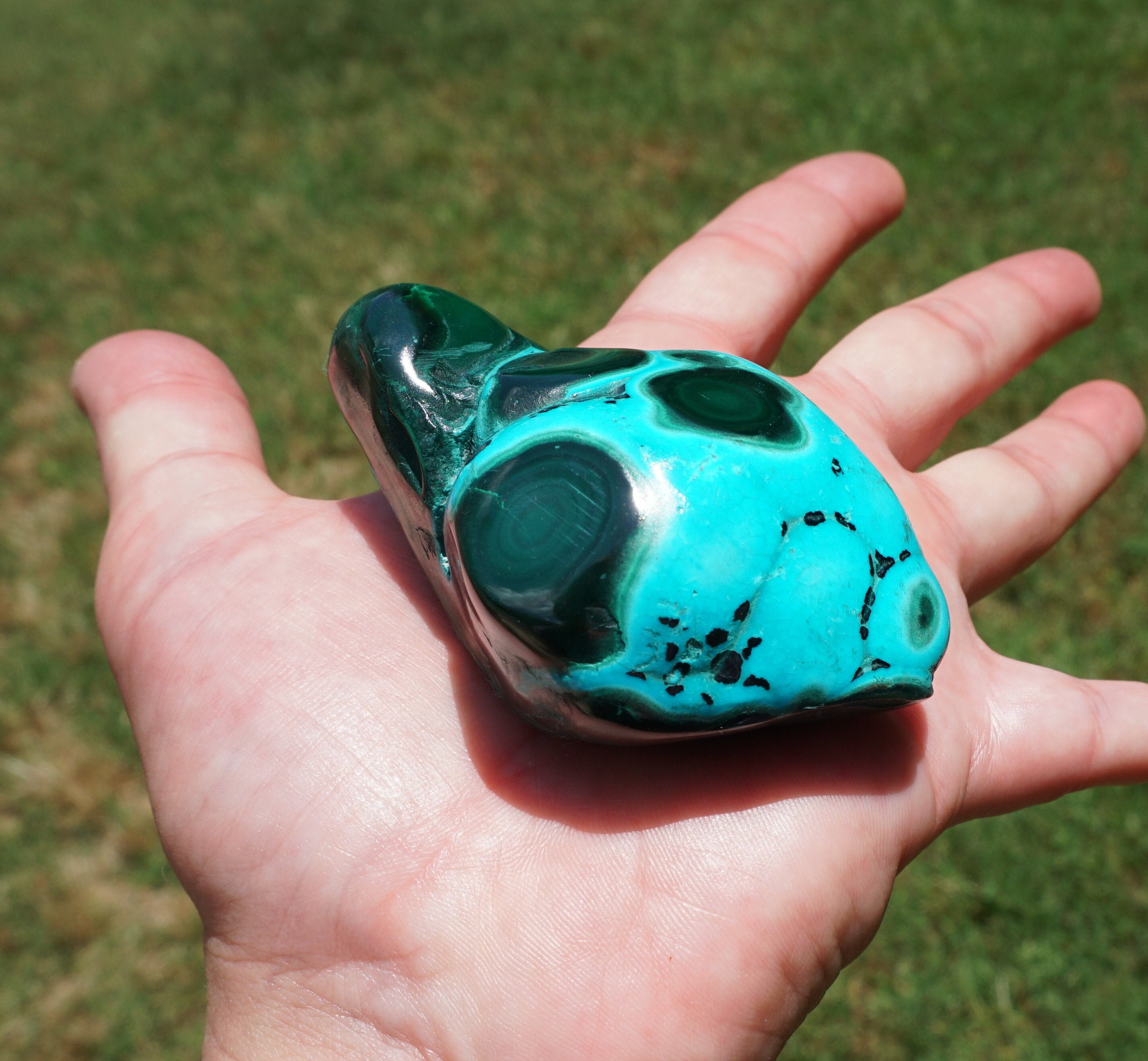Polished Malachite, Heterogenite And Chrysocolla Rare Mineral Specimen - 6 Ounces Polished Malachite, Heterogenite And Chrysocolla Rare Mineral Specimen - 6 Ounces