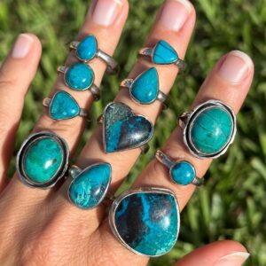 Chrysocolla Ring, ..925 Sterling Silver Ring