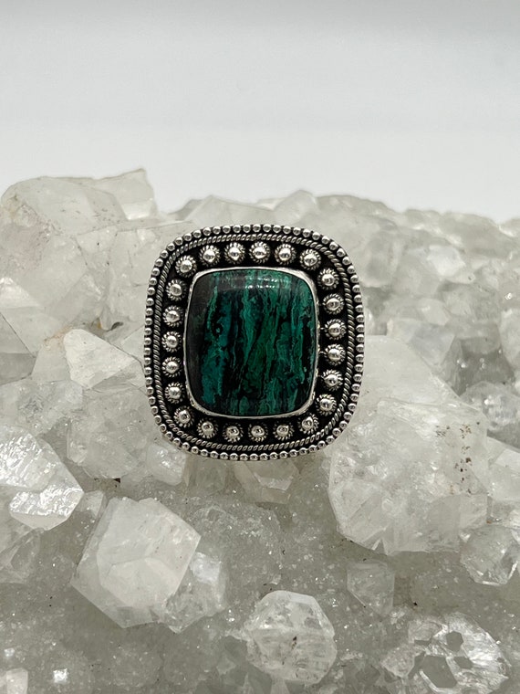 Huge Chrysocolla Ring, Size 7
