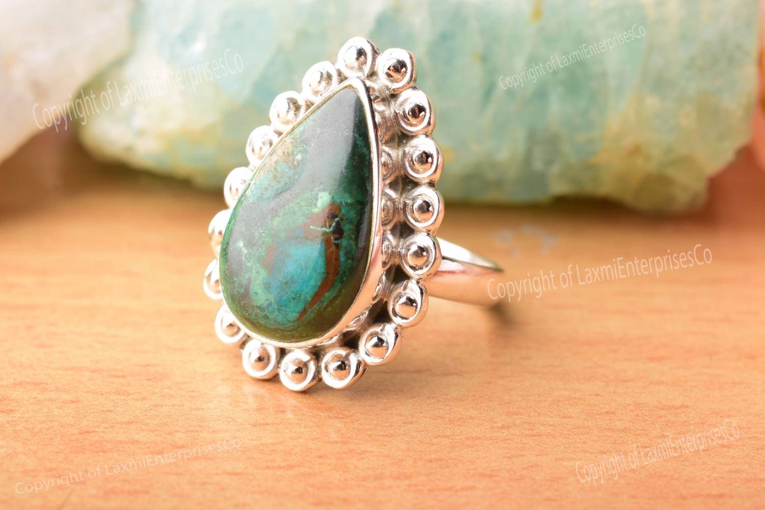 Chrysocolla Ring In 925 Sterling Silver,silver Ring, Chrysocolla Ring, Sterling Ring, Gift For Mother, Gift For Her