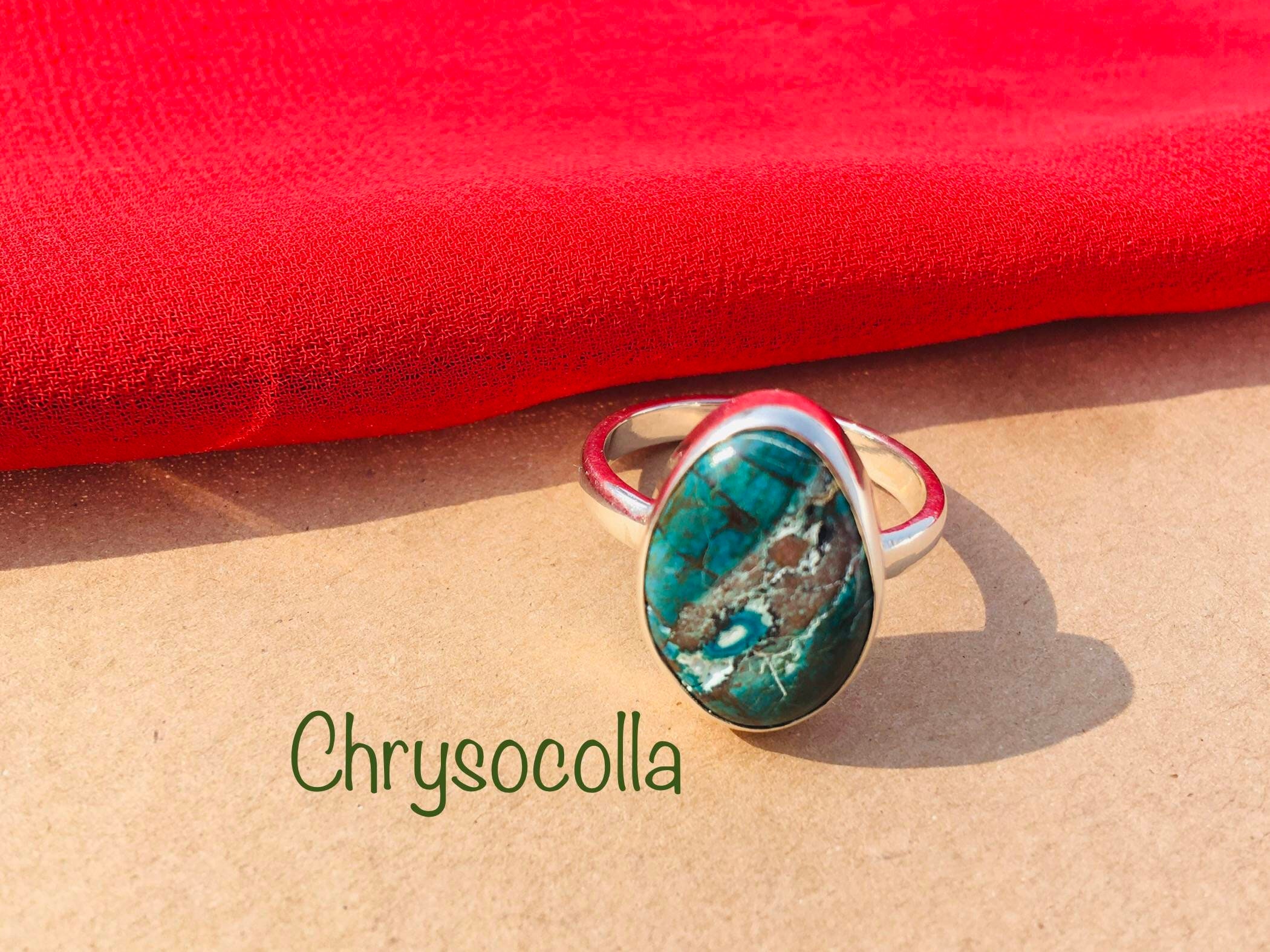 Chrysocolla Ring In 925 Sterling Silver,silver Ring, Chrysocolla Ring, Sterling Ring, Gift For Mother, Gift For Her