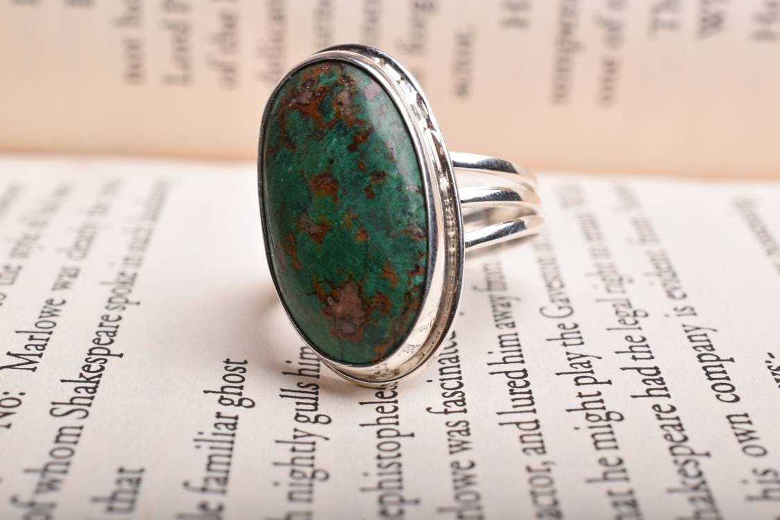 Chrysocolla Ring In 925 Sterling Silver,silver Ring, Chrysocolla Ring, Sterling Ring, Gift For Mother, Gift For Her
