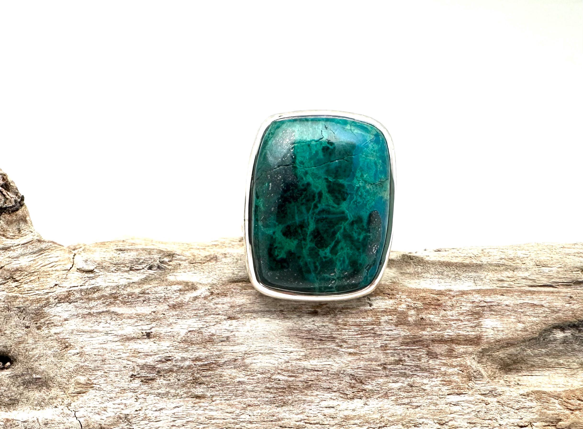 Chrysocolla Malachite Sterling Silver Ring - Size 7 Chrysocolla Malachite Sterling Silver Ring - Size 7