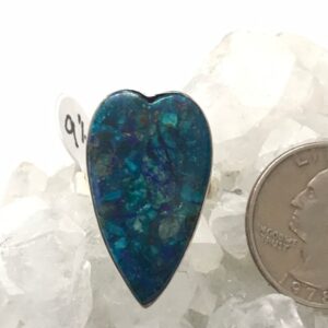 Natural Chrysocolla Heart Ring Size 9 1/2