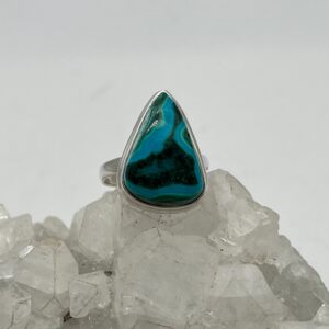 Natural Malachite in Chrysocolla Ring, Size  10 1/2