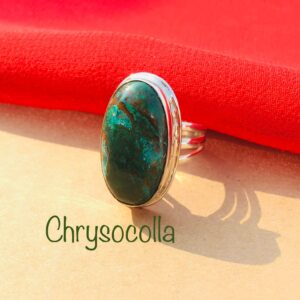 Natural Chrysocolla Oval Ring In 925 Sterling Silver, Artisan Ring, Silver Jewelry, Designer Ring, Birthstone Ring, Handmade, Gift For Her Natural Chrysocolla Oval Ring In 925 Sterling Silver, Artisan Ring, Silver Jewelry, Designer Ring, Birthstone Ring, Handmade, Gift For Her