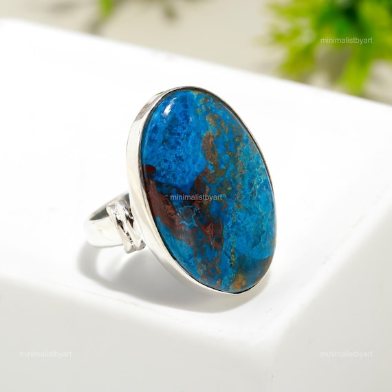 Remarkable Chrysocolla Ring, Blue Gemstone Ring, Statement Ring, 925 Sterling Silver Jewelry, Wedding Gift, Ring For Mother Remarkable Chrysocolla Ring, Blue Gemstone Ring, Statement Ring, 925 Sterling Silver Jewelry, Wedding Gift, Ring For Mother