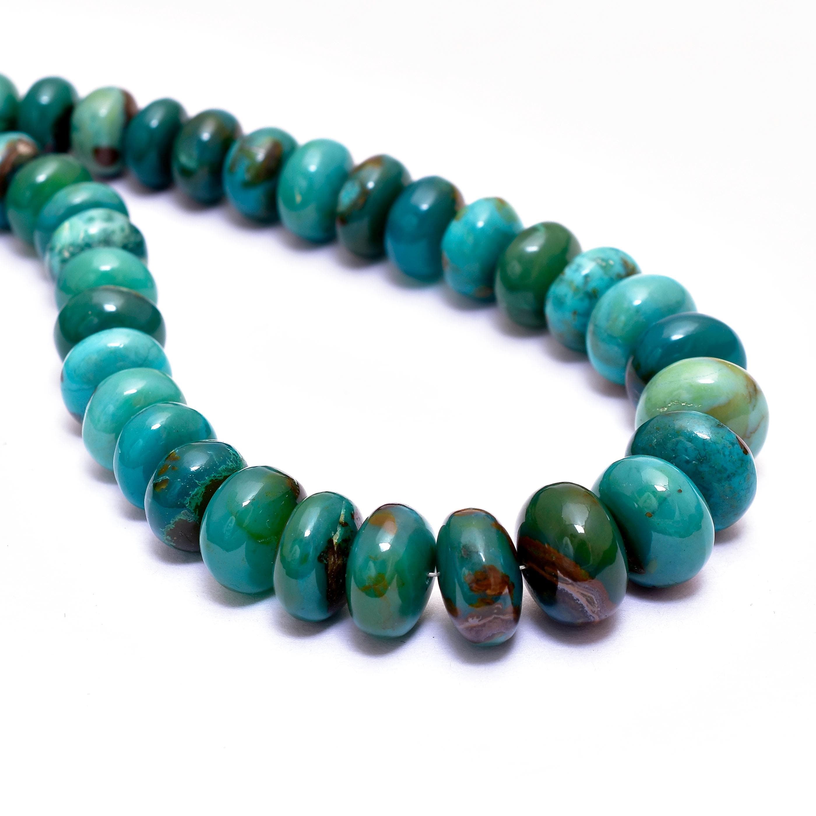 10mm-15mm Aaa+ Gem Silica Smooth Rondelle, 16inch Strand, Natural Chrysocolla Chalcedony Precious Gemstone Loose Beads