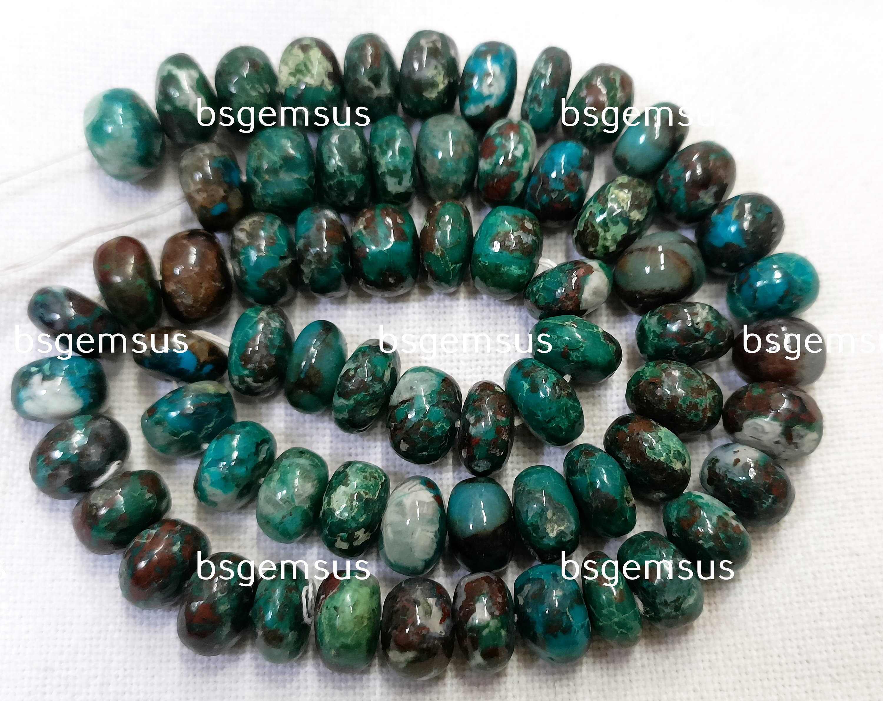 8 Inches Strand,superb-finest Quality,natural Chrysocolla Smooth Rondelles,size 7-8mm