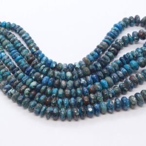 Aaa Natural Chrysocolla Smooth Rondelle Shape Beads, Plain Chrysocolla Beads, 7-10 Mm Chrysocolla Beads, 16 Inch Smooth Chrysocolla Beads