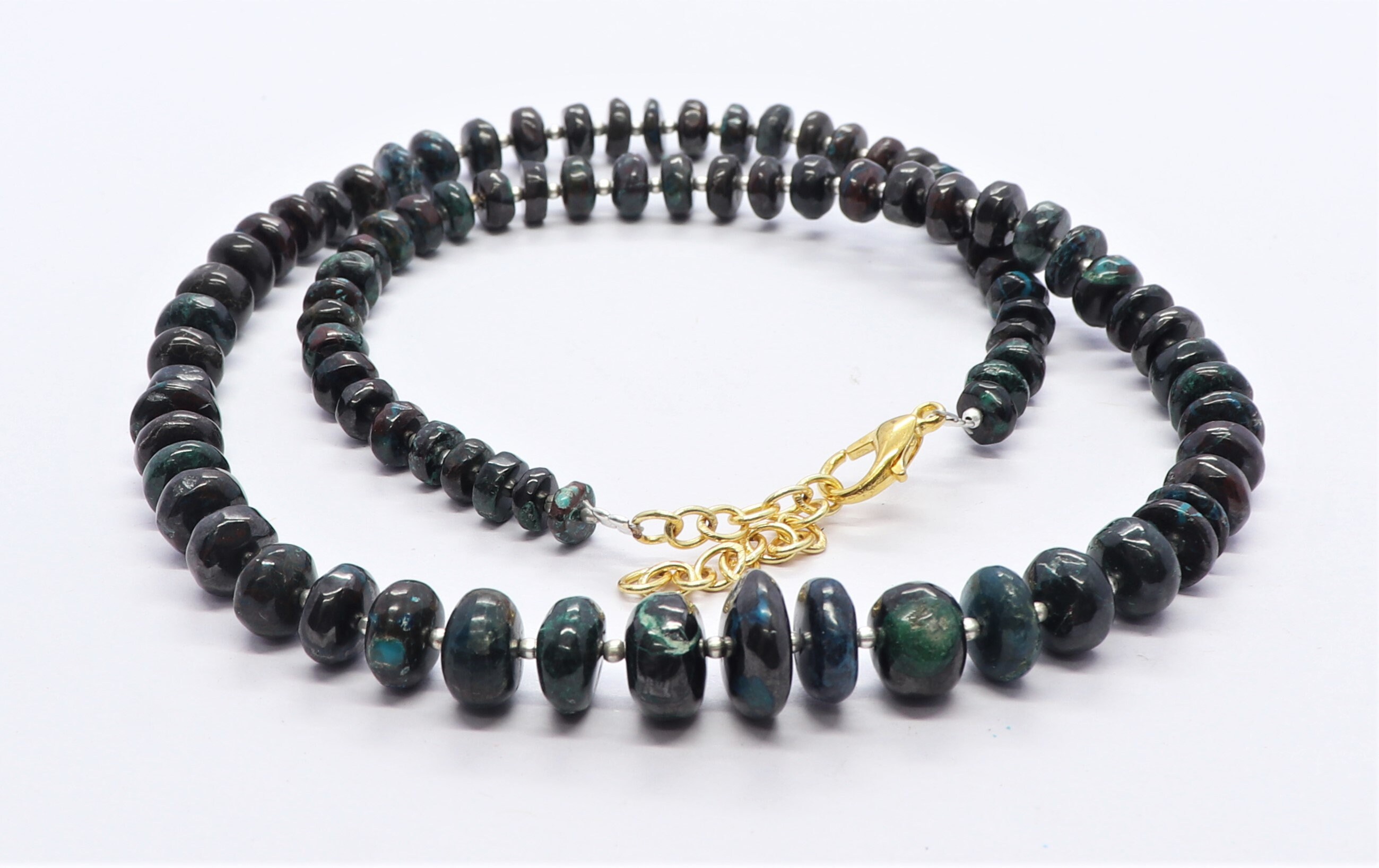 Aaa Natural Chrysocolla Smooth Rondelle Shape Beads, Plain Chrysocolla Beads, 5-9 Mm Chrysocolla Beads, 16 Inch Smooth Chrysocolla Beads