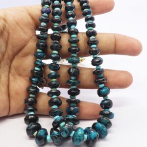 Aaa Natural Chrysocolla Smooth Rondelle Shape Beads, Plain Chrysocolla Beads, 6-13 Mm Chrysocolla Beads, 16 Inch Smooth Chrysocolla Beads