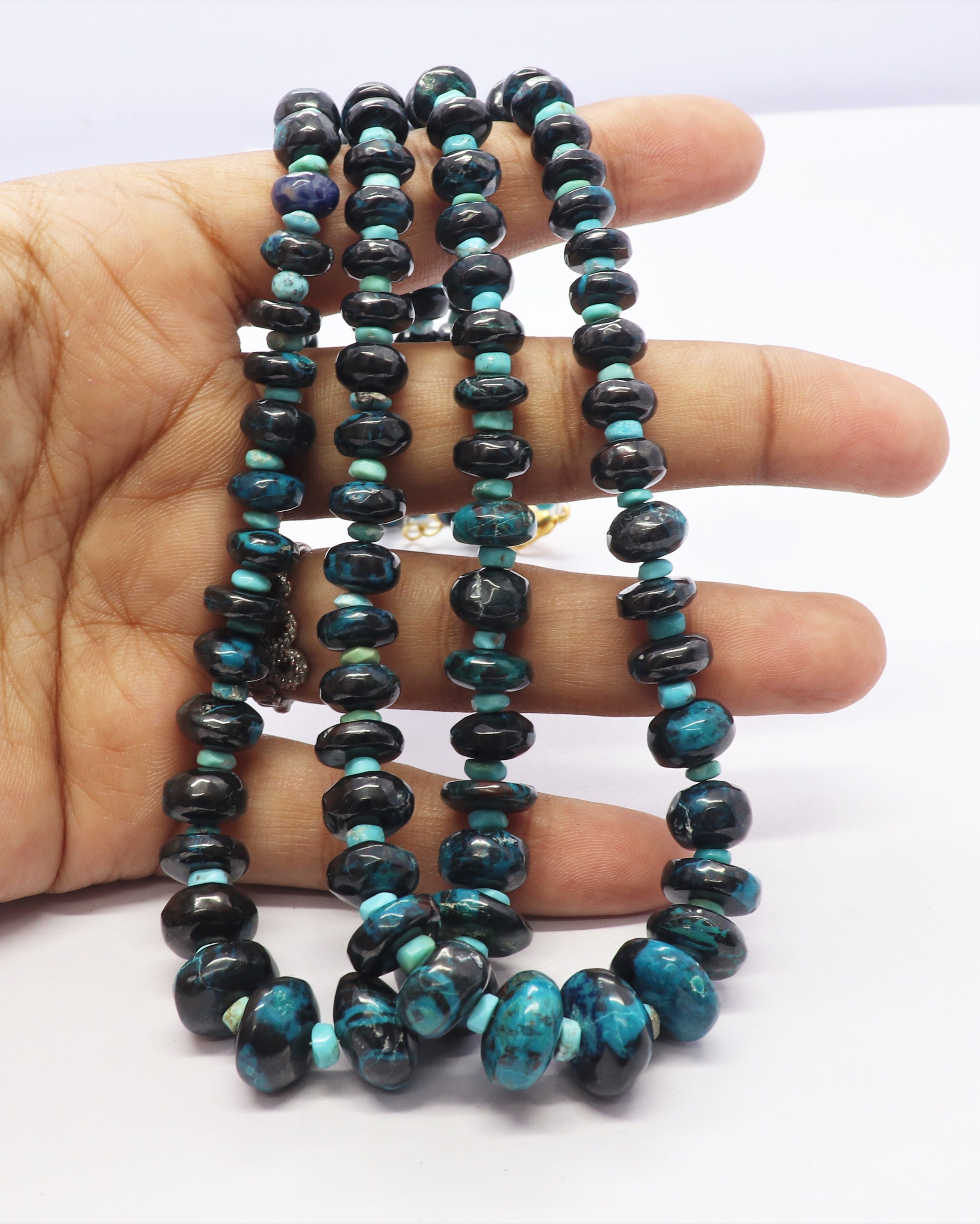 Aaa Natural Chrysocolla Smooth Rondelle Shape Beads, Plain Chrysocolla Beads, 6-13 Mm Chrysocolla Beads, 16 Inch Smooth Chrysocolla Beads