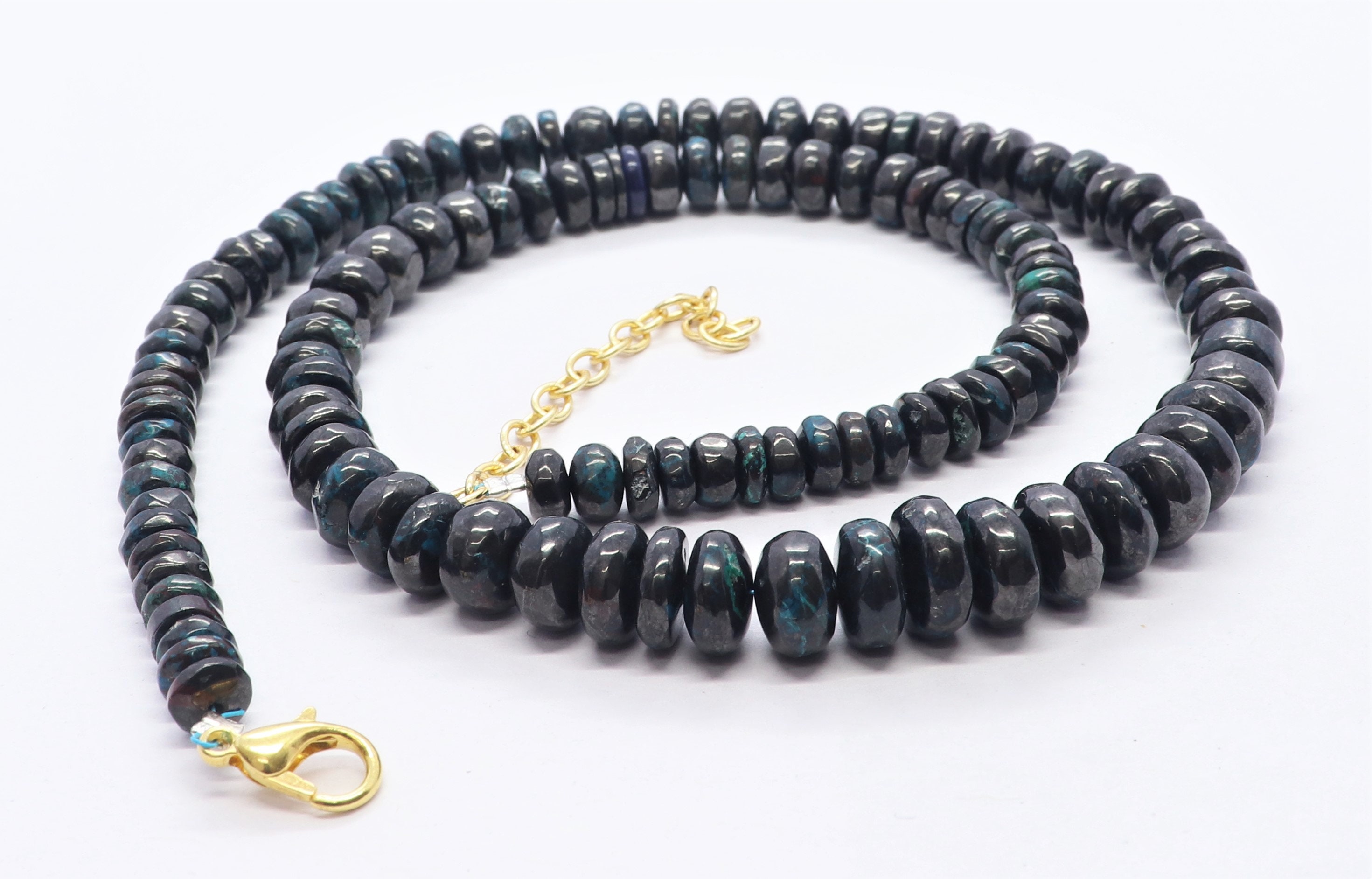 Aaa Natural Chrysocolla Smooth Rondelle Shape Beads, Plain Chrysocolla Beads, 5.5-11 Mm Chrysocolla Beads, 16 Inch Smooth Chrysocolla Beads
