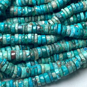 Beautiful Natural Chrysocolla Smooth Tyre Gemstone Beads, Size 5-5.5 MM Approx Chrysocolla Beads, 16 Inches Strand An Amazing Item