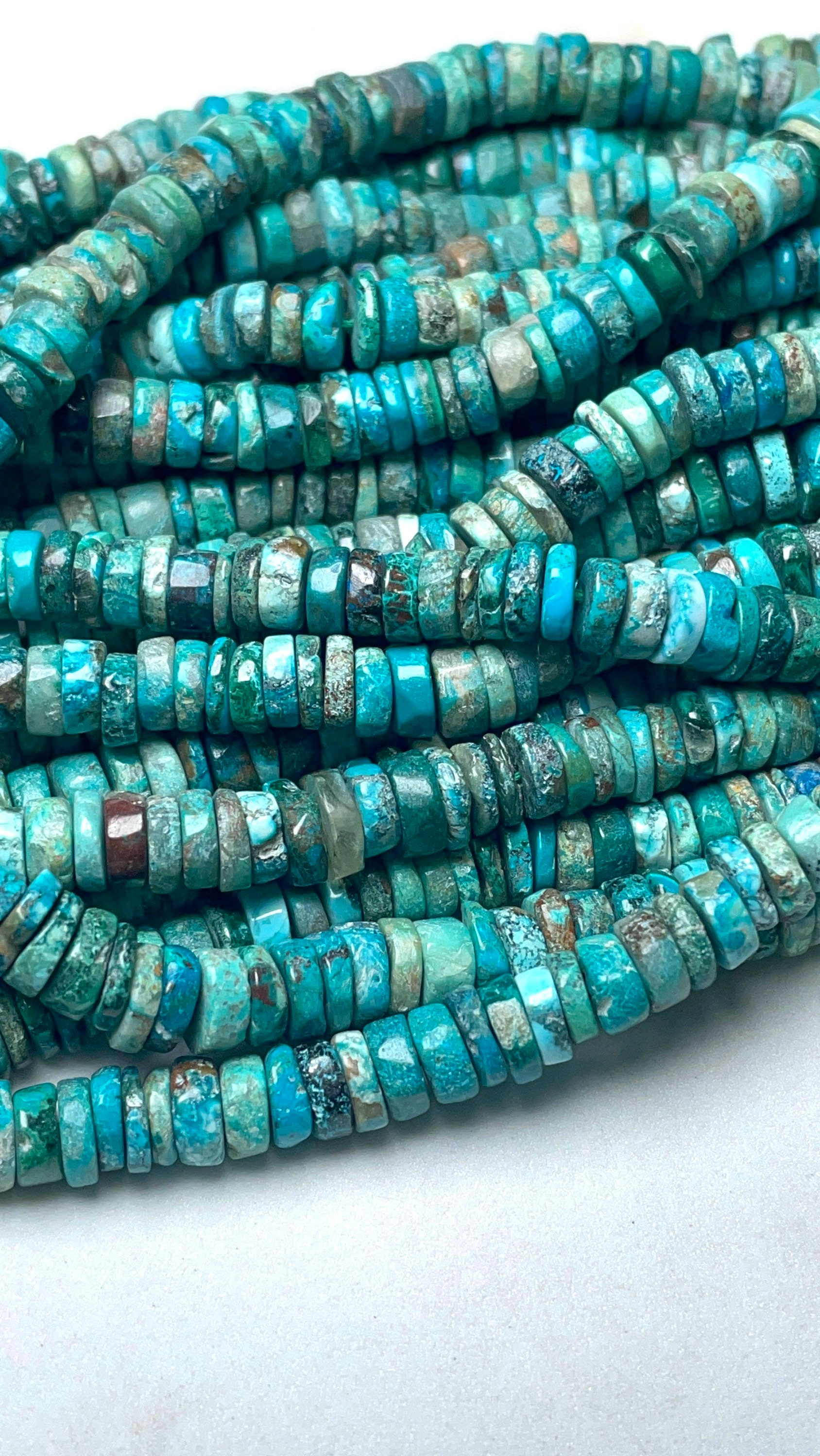 Beautiful Natural Chrysocolla Smooth Tyre Gemstone Beads, Size 5-5.5 Mm Approx Chrysocolla Beads, 16 Inches Strand An Amazing Item Beautiful Natural Chrysocolla Smooth Tyre Gemstone Beads, Size 5-5.5 Mm Approx Chrysocolla Beads, 16 Inches Strand An Amazing Item
