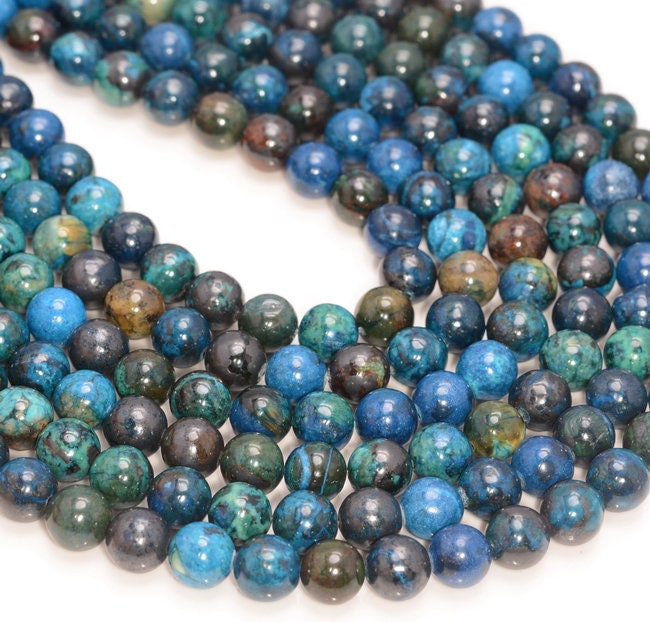 10 Strands 8mm Multicolor Chrysocolla Quantum Quattro Gemstone Grade Aaa Round Loose Beads 15 Inch Full Strand Bulk Lot (80004700-726 X10)