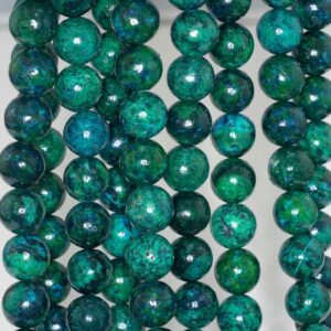 10mm Chrysocolla Quantum Quattro Gemstone Round Loose Beads 15.5 Inch Full Strand (90143253-b61)