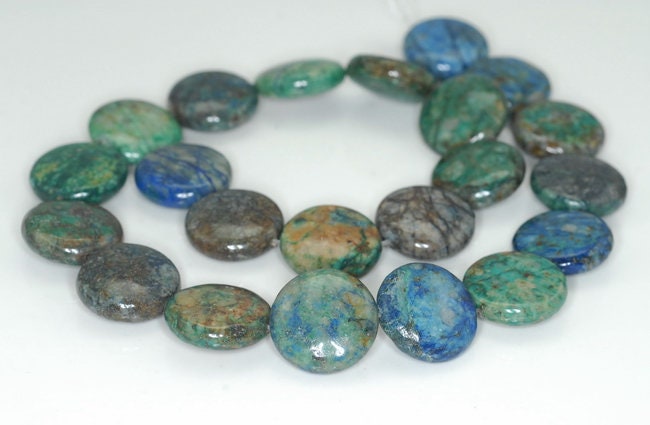 18mm Brown Green Chrysocolla Quantum Quattro Gemstone Flat Round Loose Beads 7.5 Inch Half Strand (90188090-675) 18mm Brown Green Chrysocolla Quantum Quattro Gemstone Flat Round Loose Beads 7.5 Inch Half Strand (90188090-675)
