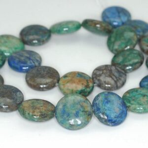 18mm Brown Green Chrysocolla Quantum Quattro Gemstone Flat Round Loose Beads 15.5 inch Full Strand (90188494-675) 18mm Brown Green Chrysocolla Quantum Quattro Gemstone Flat Round Loose Beads 15.5 inch Full Strand (90188494-675)