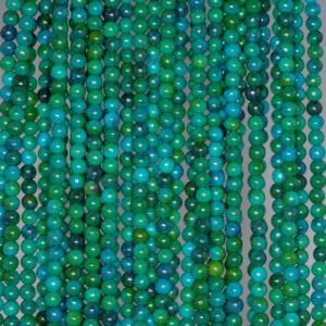 3mm Chrysocolla Quantum Quattro Gemstone Green Blue Round 3mm Loose Beads 15.5 Inch Full Strand (80000944-163)