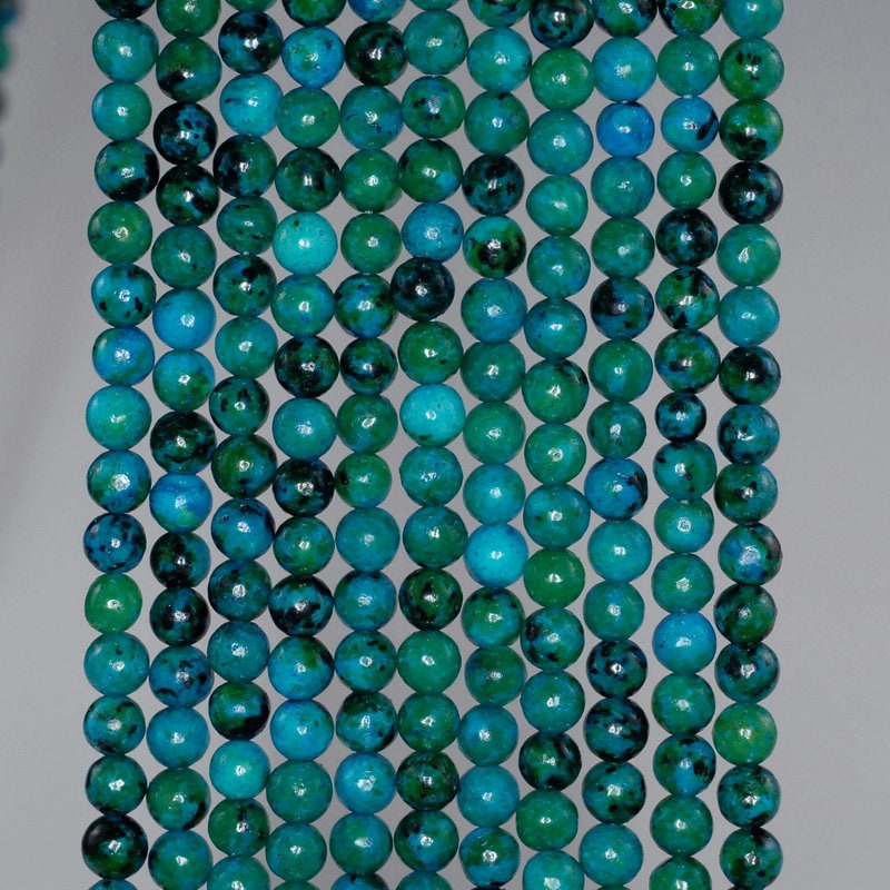 4mm Turquoise Chrysocolla Quantum Quattro Gemstone Round Loose Beads 15.5 Inch Full Strand (90114163-206)