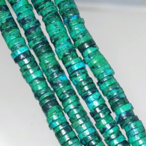 8x2-8x3MM Chrysocolla Quantum Quattro Gemstone Heishi Round Slice Loose Beads 15.5 inch Full Strand (90143256-B61) 8x2-8x3MM Chrysocolla Quantum Quattro Gemstone Heishi Round Slice Loose Beads 15.5 inch Full Strand (90143256-B61)