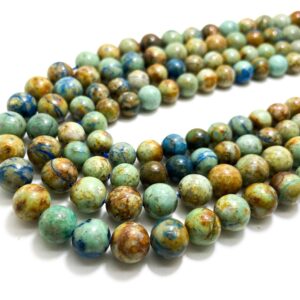 Chrysocolla Beads, Natural Blue Green Chrysocolla Smooth Round Ball Sphere Gemstone Beads 8mm 10mm - Pg276 Chrysocolla Beads, Natural Blue Green Chrysocolla Smooth Round Ball Sphere Gemstone Beads 8mm 10mm - Pg276