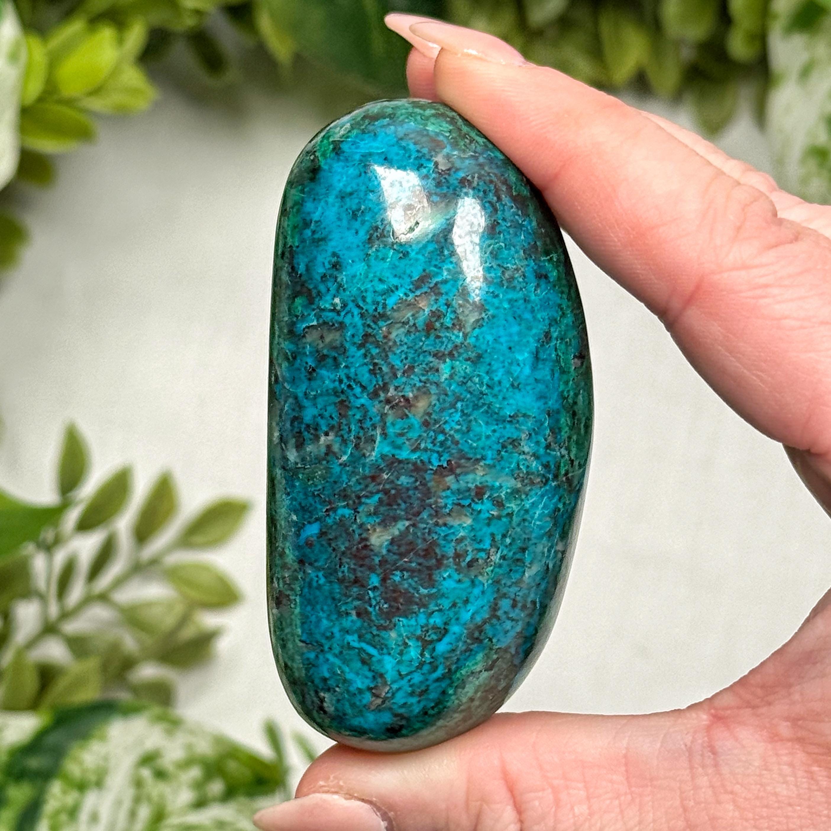Chrysocolla Freeform | 136g | - #13 (polished Blue Crystal Chunk, Throat Chakra, Healing Stone, Peace) Chrysocolla Freeform | 136g | - #13 (polished Blue Crystal Chunk, Throat Chakra, Healing Stone, Peace)