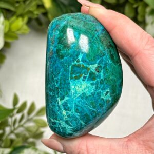 Chrysocolla Freeform | 189g | - #14 (polished Blue Crystal Chunk, Throat Chakra, Healing Stone, Peace)