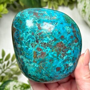 Chrysocolla Freeform | 421g | - #8 (polished Blue Crystal Chunk, Throat Chakra, Healing Stone, Peace)