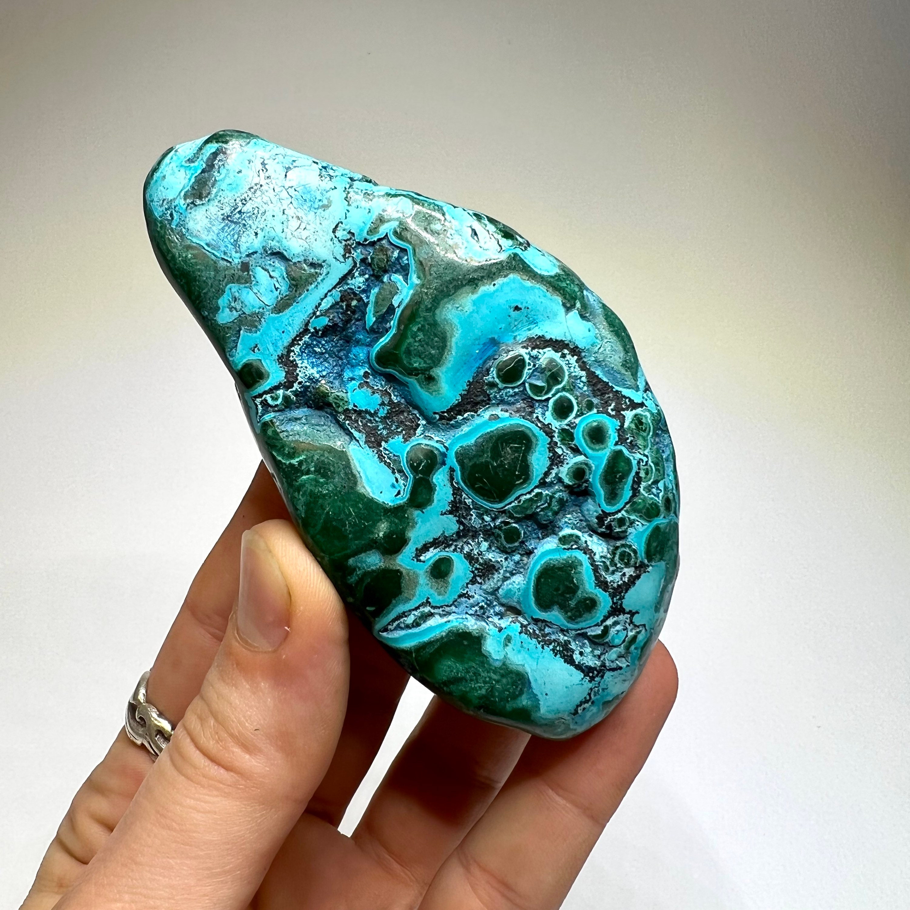 Chrysocolla Freeform Crystal - Polished Natural Stone From Congo Chrysocolla Freeform Crystal - Polished Natural Stone From Congo