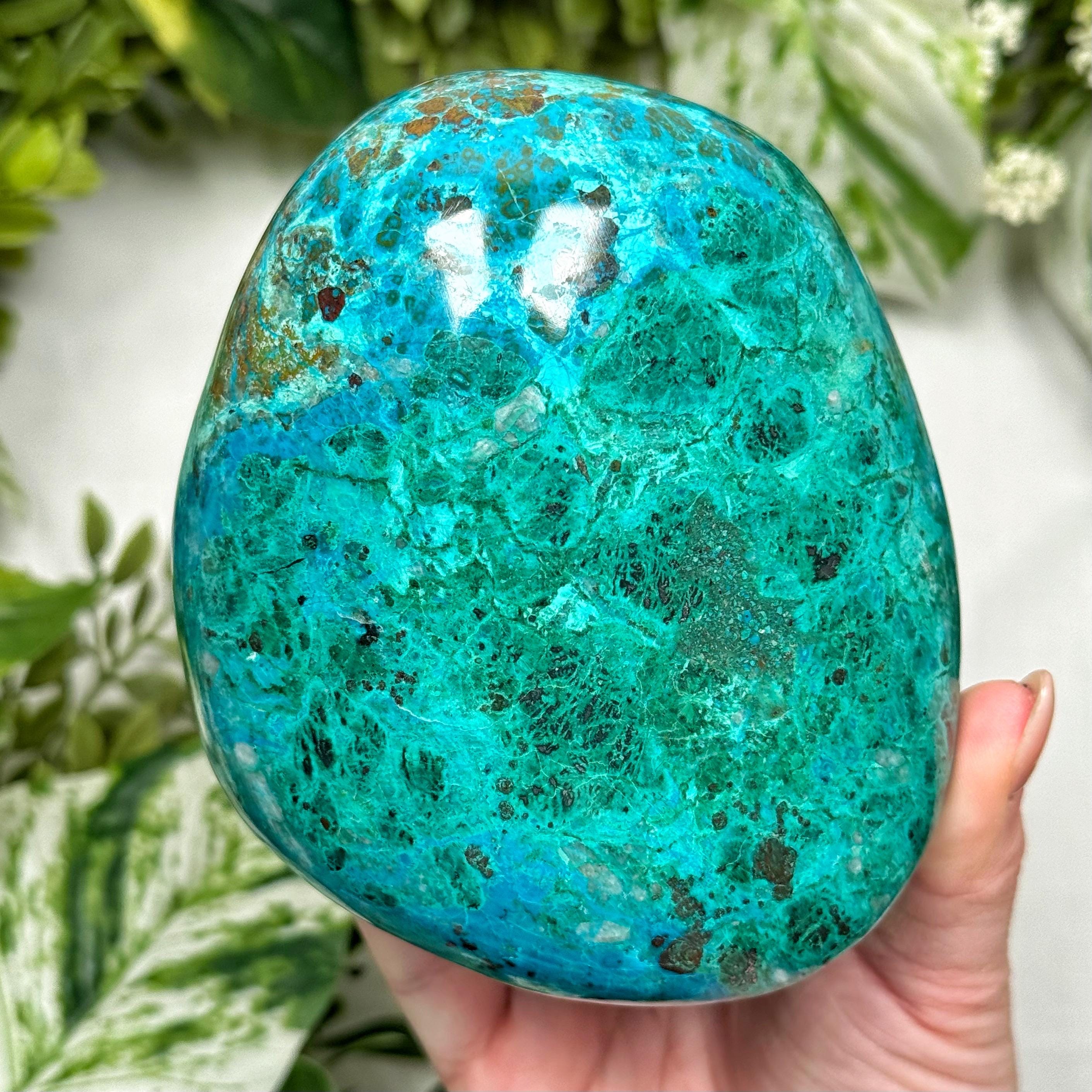 Chrysocolla Freeform | 1149g | - #s54 (polished Blue Crystal Chunk, Throat Chakra, Healing Stone, Peace) Chrysocolla Freeform | 1149g | - #s54 (polished Blue Crystal Chunk, Throat Chakra, Healing Stone, Peace)