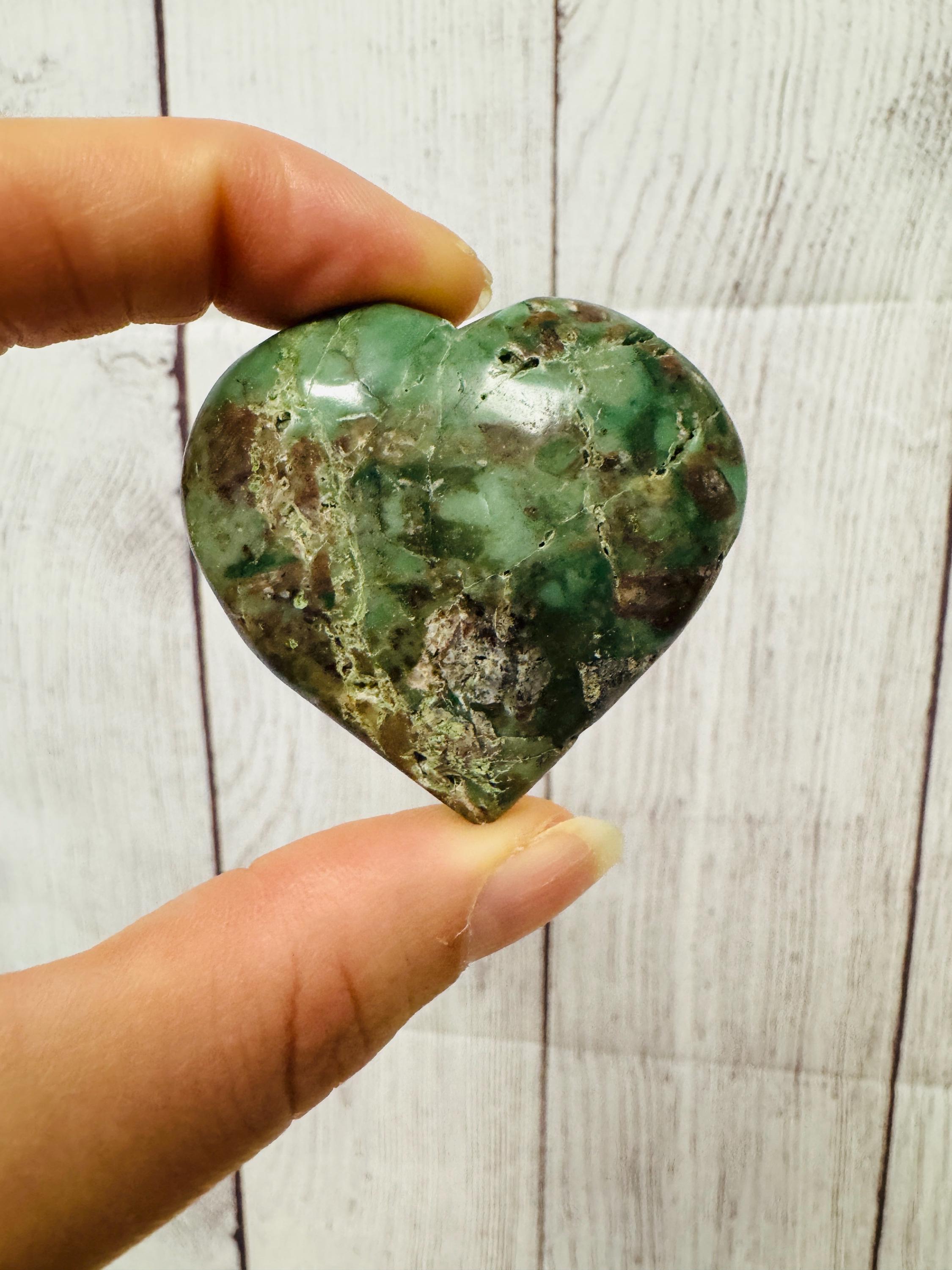 Chrysocolla Heart Crystal, Healing Crystal Polished Pocket Stone, Chakra Stones Chrysocolla Heart Crystal, Healing Crystal Polished Pocket Stone, Chakra Stones