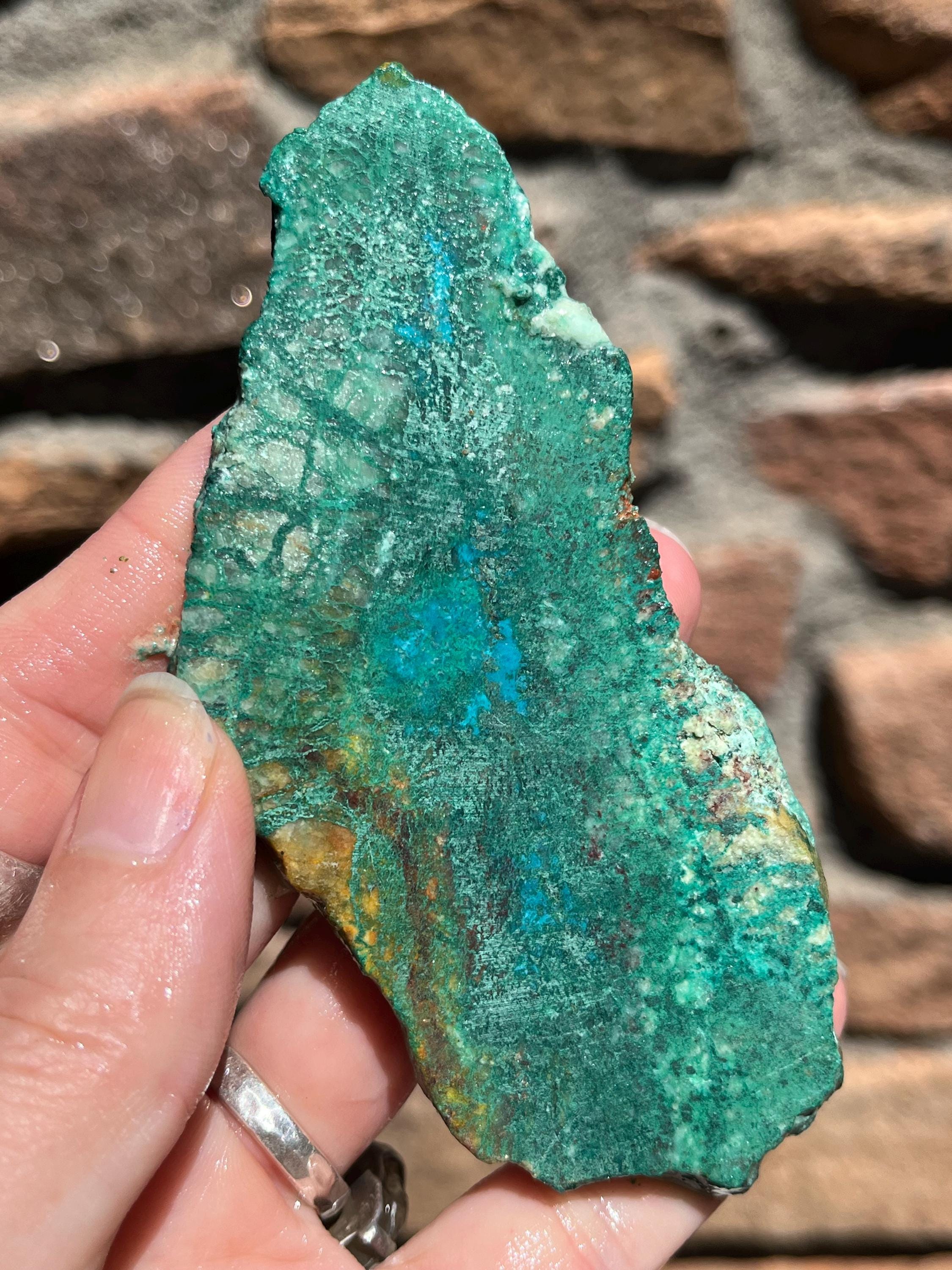 Chrysocolla Lapidary Slab Natural Stone Not Polished For Cabbing Chrysocolla Lapidary Slab Natural Stone Not Polished For Cabbing