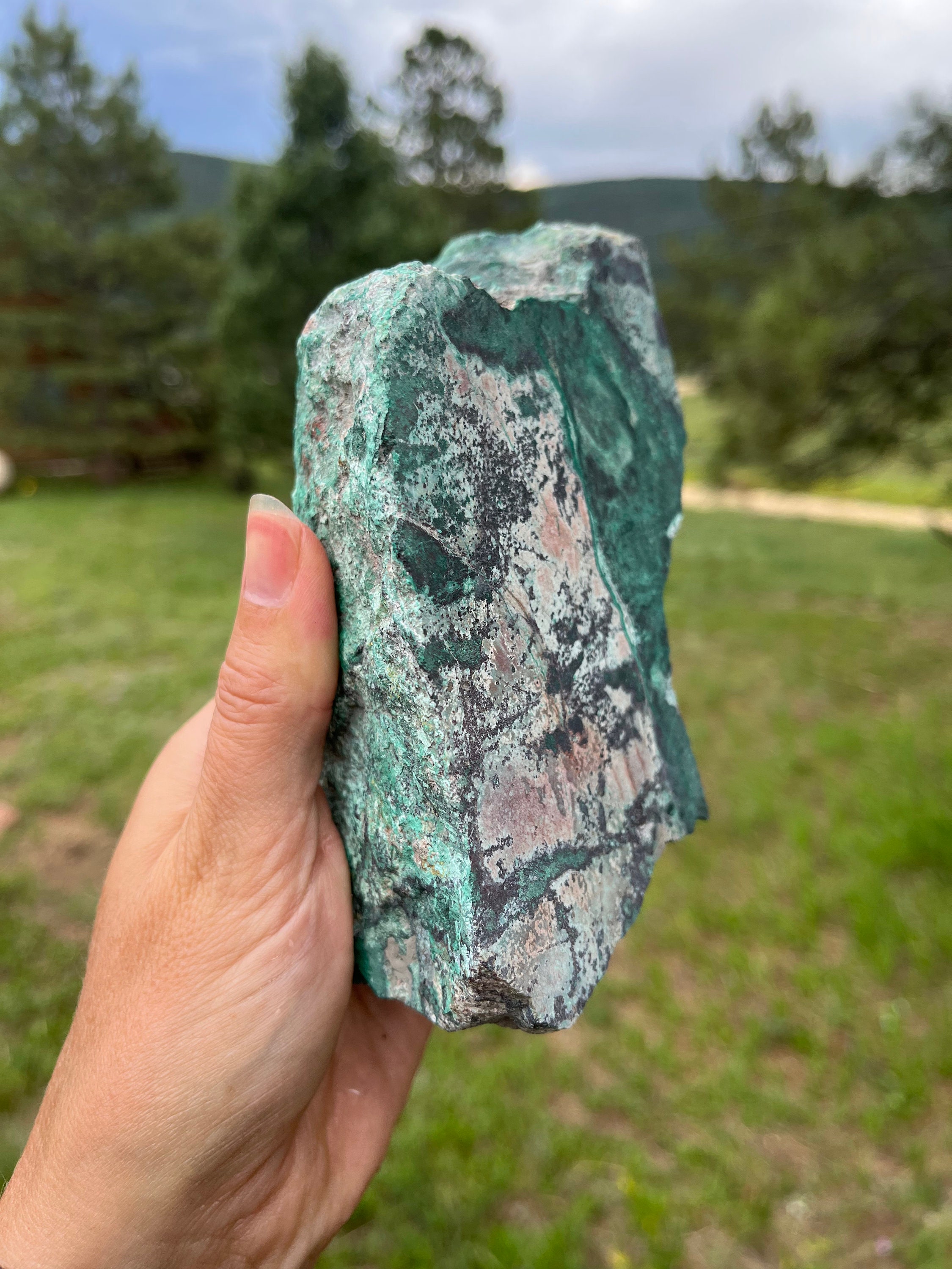 Chrysocolla Lapidary Slab Natural Stone Not Polished For Cabbing