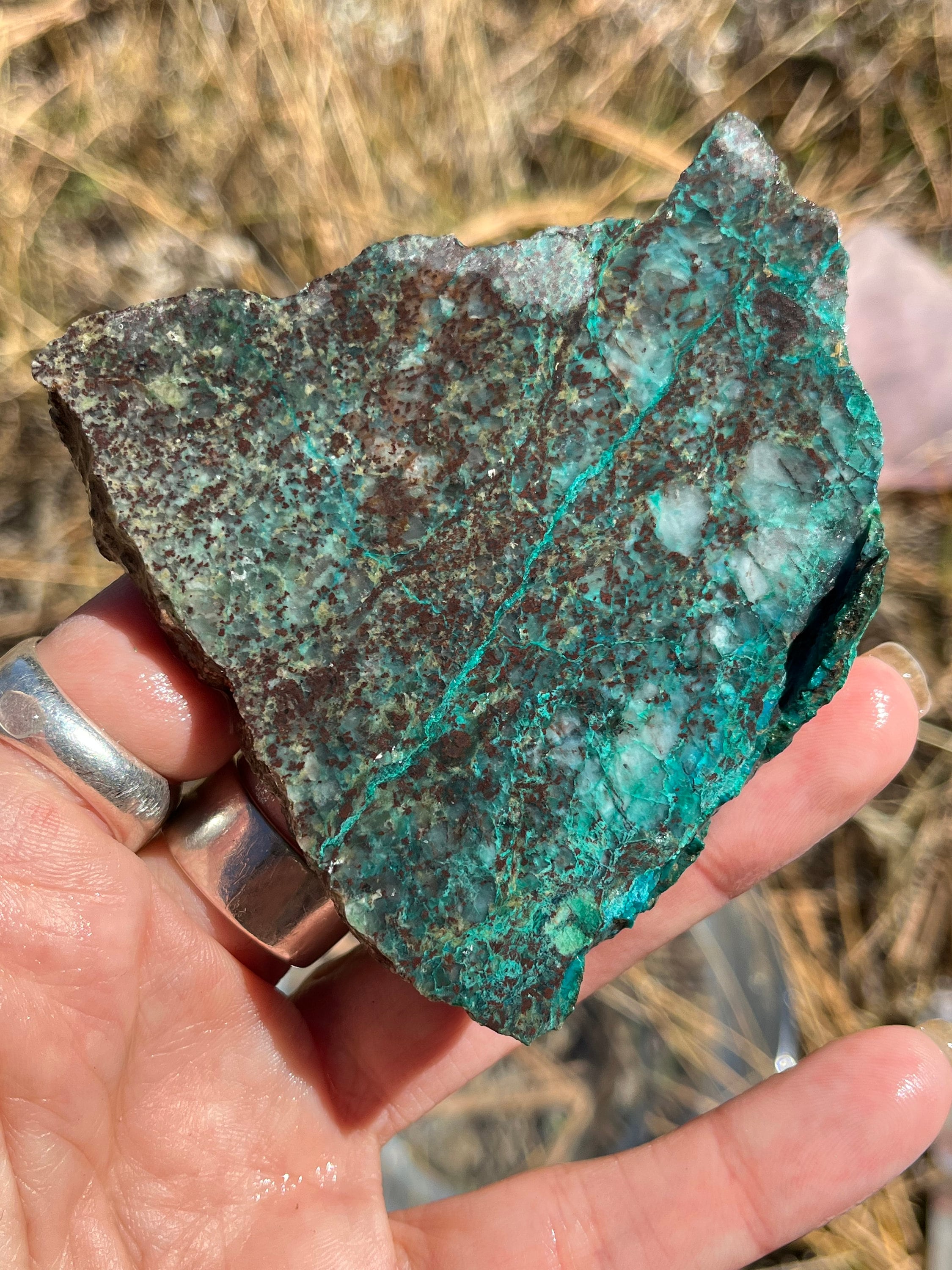 Chrysocolla Lapidary Slab Natural Stone Not Polished For Cabbing Chrysocolla Lapidary Slab Natural Stone Not Polished For Cabbing