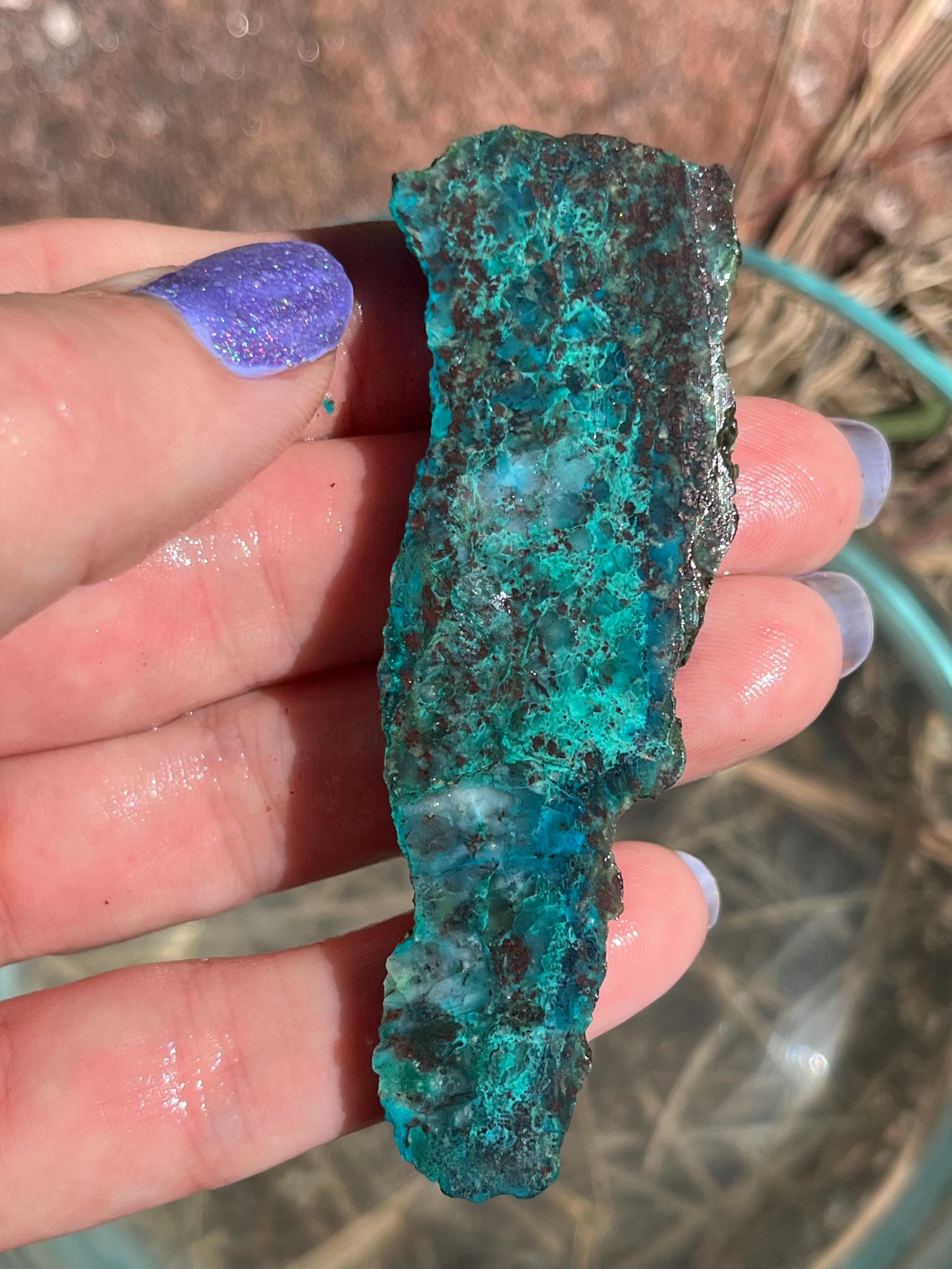 Chrysocolla Lapidary Slab Natural Stone Not Polished For Cabbing Chrysocolla Lapidary Slab Natural Stone Not Polished For Cabbing