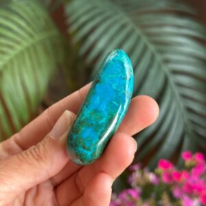 Malachite Chrysocolla Mix Palmstone, Palm Stone Malachite Chrysocolla Mix Palmstone, Palm Stone