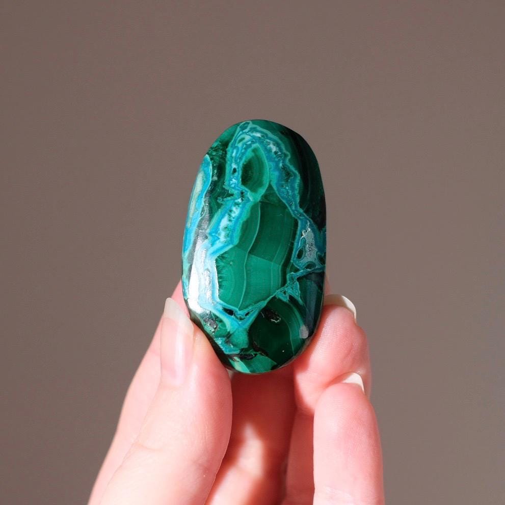 Malachite Chrysocolla Palm | Malacolla Crystal Palmstone Malachite Chrysocolla Palm | Malacolla Crystal Palmstone