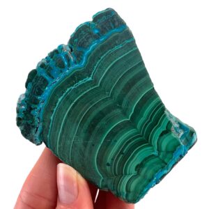 Malachite Chrysocolla Slice, Polished Congo Slab (7x5 Cm)
