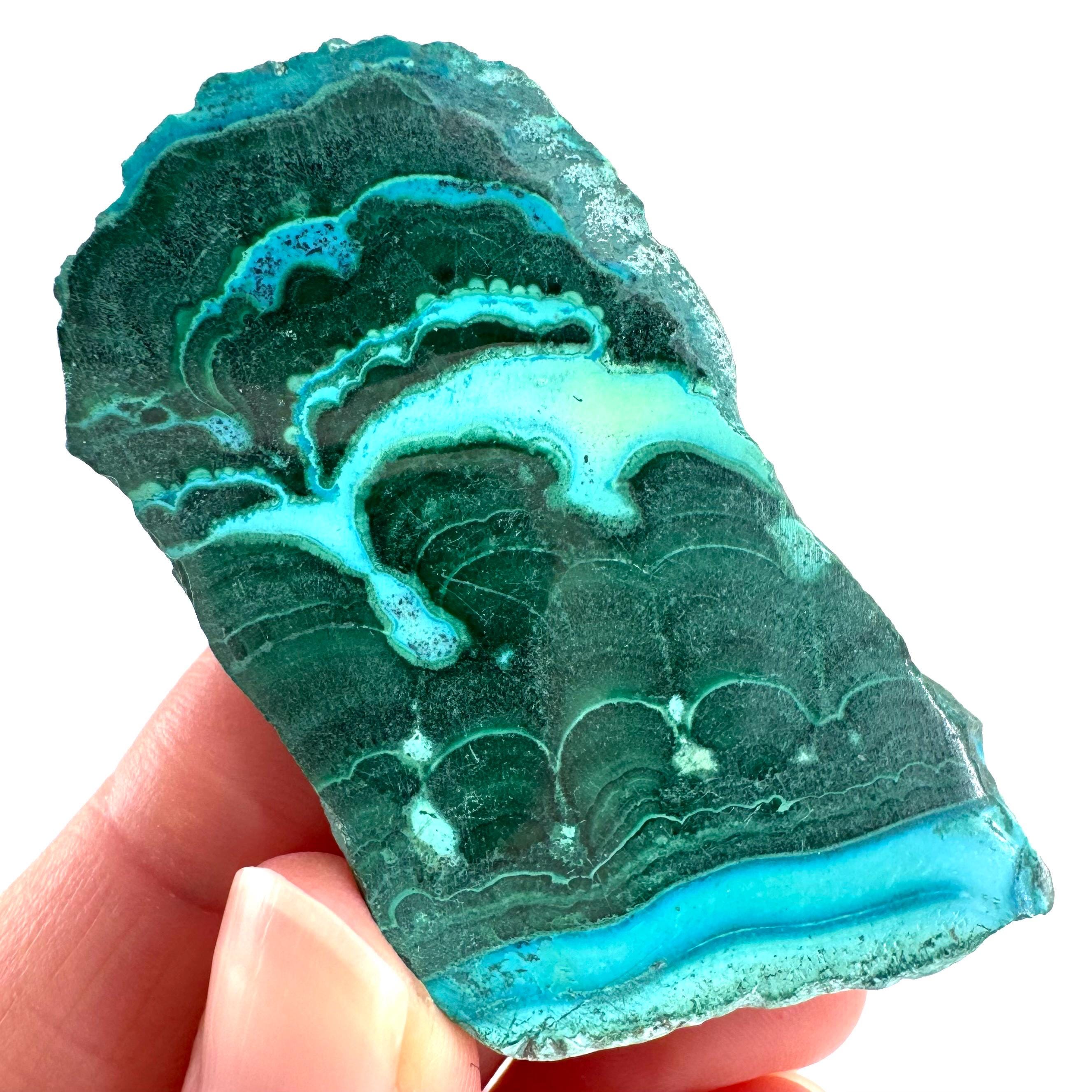 Malachite & Chrysocolla Slice | Polished Malacolla Crystal Slab Malachite & Chrysocolla Slice | Polished Malacolla Crystal Slab