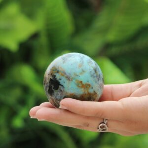 50MM Chrysocolla Crystal Sphere: Healing Stone Decor with Stand