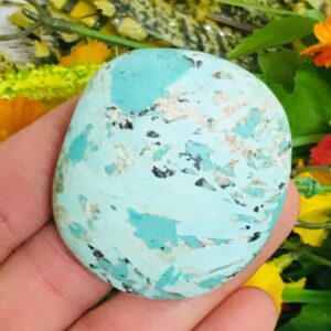 Chrysocolla Palm Stones, Crystals Pocket Rock Gemstone, Chakra Stones For Meditation & Cleansing