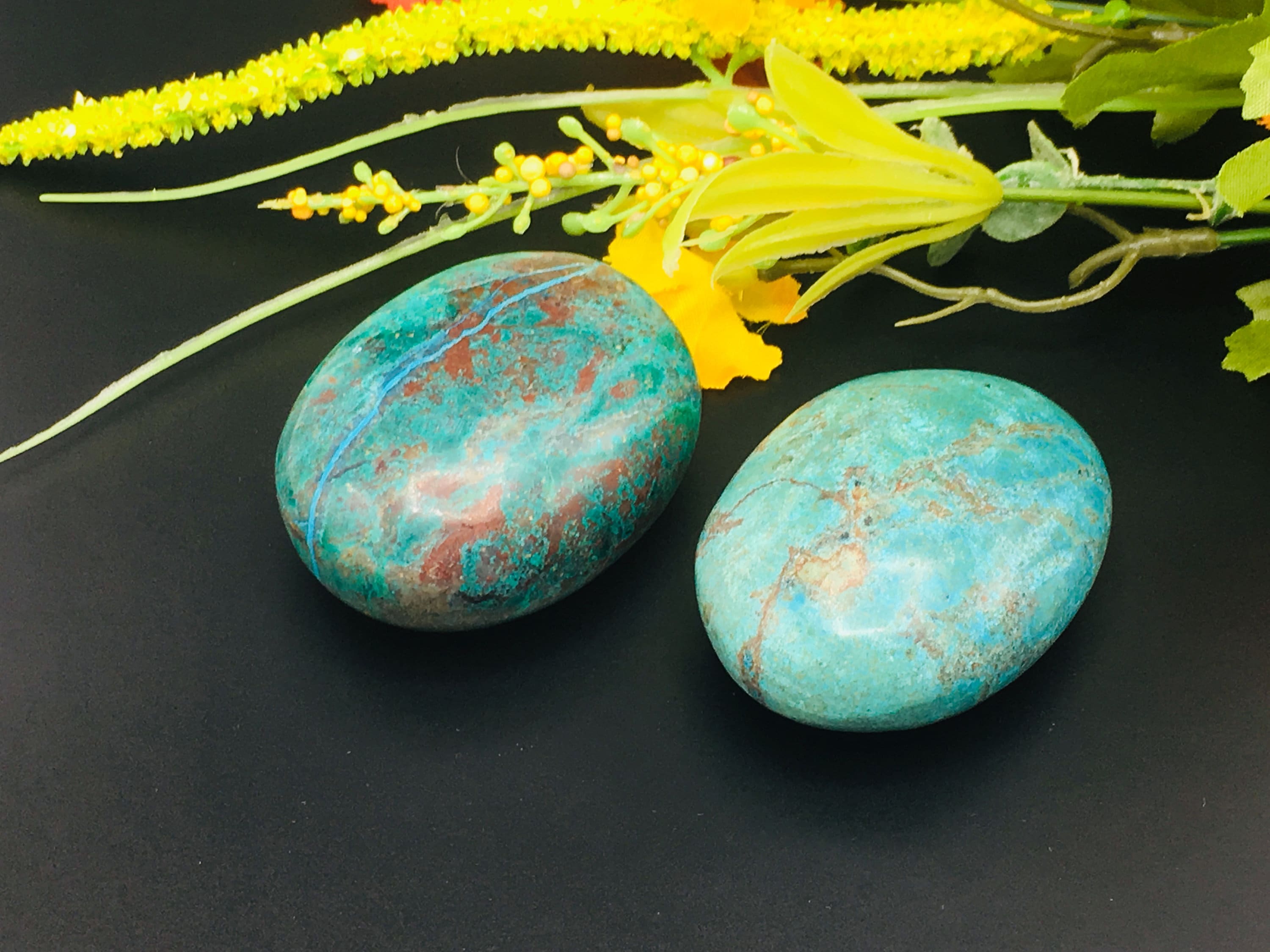 Chrysocolla Palm Stones, Healing Crystal Massage Stone, Polished Gemstone Chrysocolla Palm Stones, Healing Crystal Massage Stone, Polished Gemstone