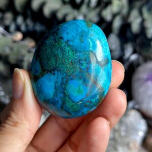 Chrysocolla palmstone, palm stone